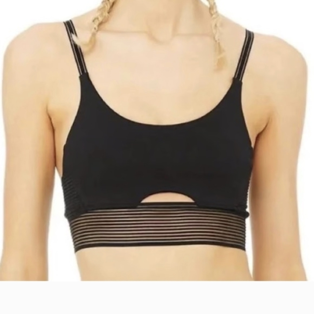ALO Yoga Line Up Black Bra Size Small